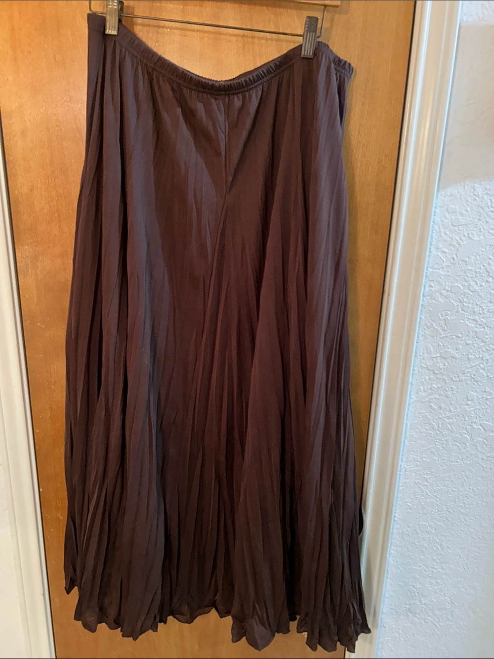 Brown Women's Pleated Maxi Skirt. XL
